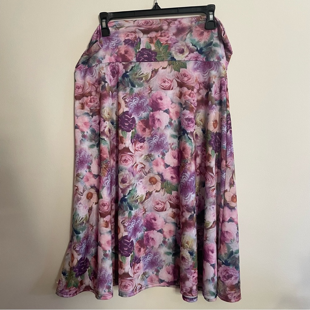 Pink Foral LuLaRoe Azure Skirt - Size 3XL NWOT